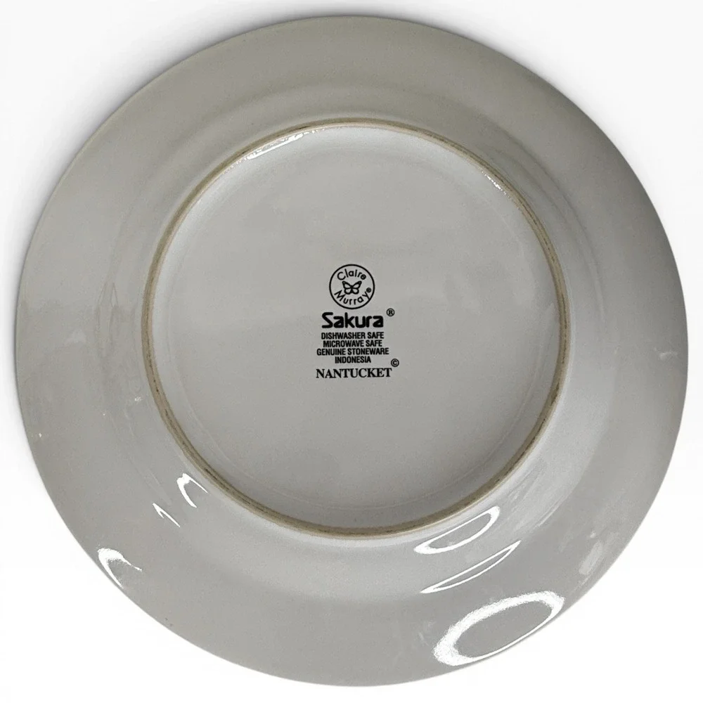 4 Sakura Salad Plates Nantucket Stoneware Claire Murray Complete Set 8.25